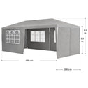 Partytent met zijwanden 3x6 m - grijs