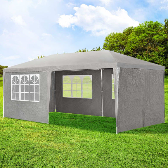 Partytent met zijwanden 3x6 m - grijs - Afbeelding 2
