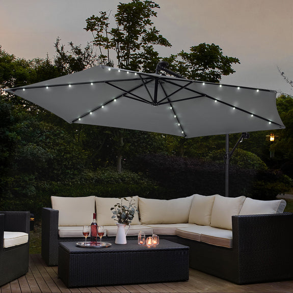 Parasol Brazil - 3,5 m - Incl. LED - Donkergrijs - Afbeelding 2