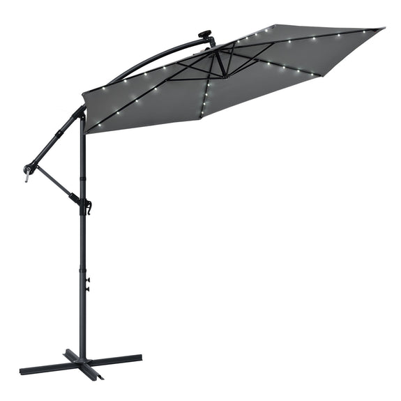 Parasol Brazil - 3,5 m - Incl. LED - Donkergrijs - Afbeelding 1