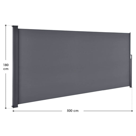 Windscherm/ Zonnescherm  Dubai - 500 x 180 cm - Antraciet - Afbeelding 6