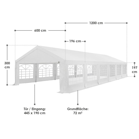 Partytent / Paviljoen Gala - 6 x 12 meter - Wit - Incl. Zijwanden & Toebehoren - Afbeelding 17