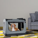 Vouwbare Hondentransportbox / Bench Lassie XL - Grijs - 56 x 81 x 58 cm