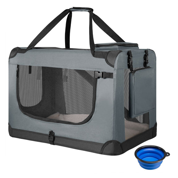 Vouwbare Hondentransportbox / Bench Lassie XL - Grijs - 56 x 81 x 58 cm - Afbeelding 1