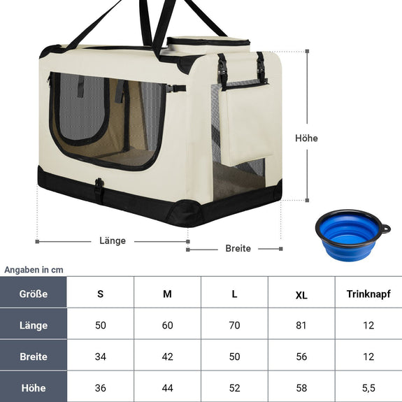Vouwbare Hondentransportbox / Bench Lassie XL - Beige - 56 x 81 x 58 cm - Afbeelding 6