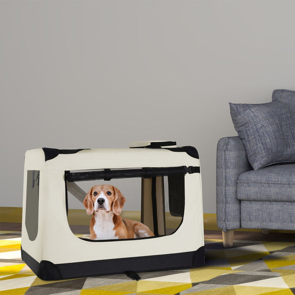 Vouwbare Hondentransportbox / Bench Lassie XL - Beige - 56 x 81 x 58 cm - Afbeelding 2