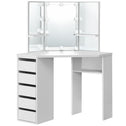 Schminktafel / kaptafel Nova - Wit - Incl. spiegel & LED Lampen