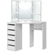 Schminktafel / kaptafel Nova - Wit - Incl. spiegel & LED Lampen