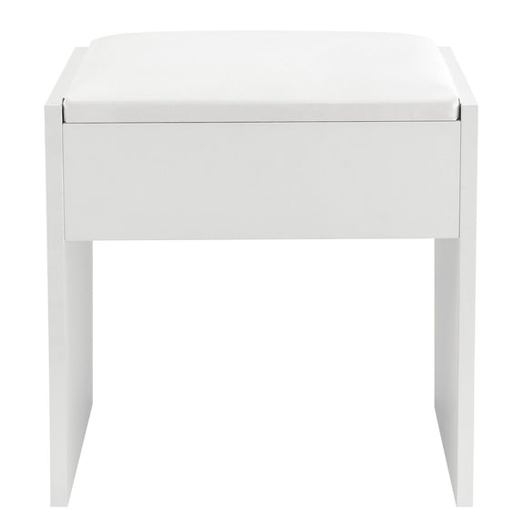 Houten Kaptafelkruk / Kruk Melly - Wit - 40 x 30 x 43 cm - Afbeelding 3