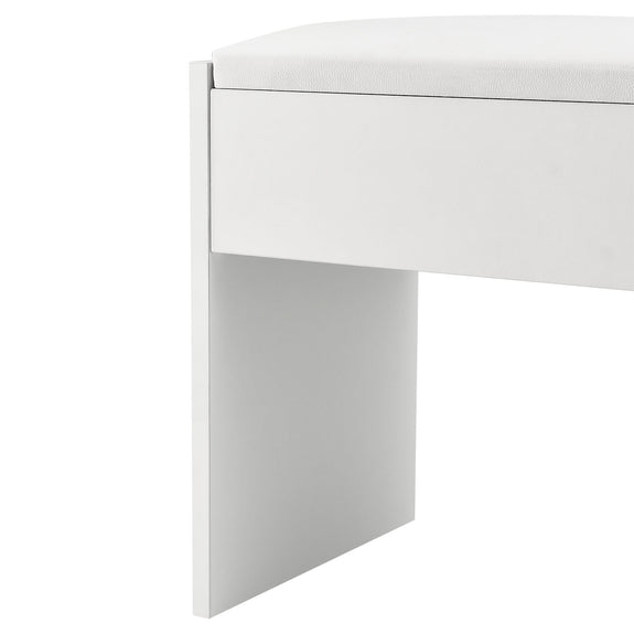Houten Kaptafelkruk / Kruk Melly - Wit - 40 x 30 x 43 cm - Afbeelding 4