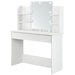Schminktafel / kaptafel Bella - Wit - Incl. Spiegel & LED Verlichting