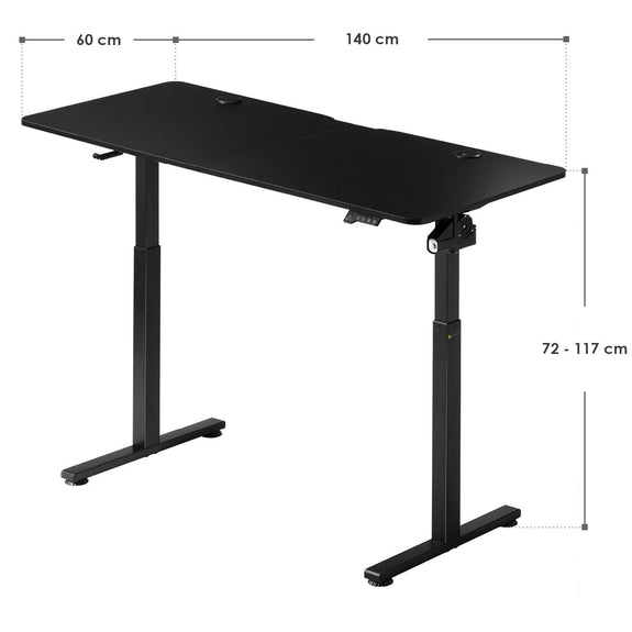Elektrisch Verstelbaar Bureau / Sta Zit Bureau - 140 x 60 cm - Zwart - Afbeelding 15