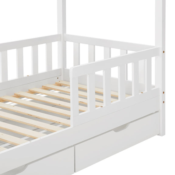 Kinderbed Marli - 80 x 160 cm - Wit - Incl. lades - Afbeelding 11