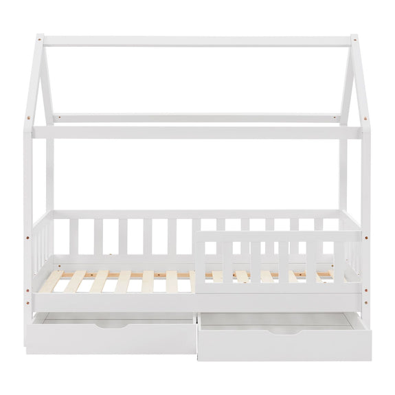 Kinderbed Marli - 80 x 160 cm - Wit - Incl. lades - Afbeelding 3