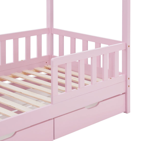 Kinderbed Marli - 80 x 160 cm - Roze - Incl. lades - Afbeelding 3