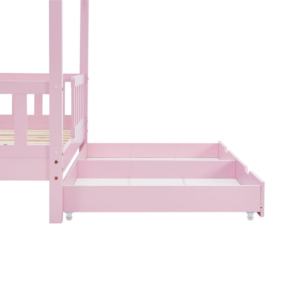 Kinderbed Marli - 80 x 160 cm - Roze - Incl. lades - Afbeelding 15