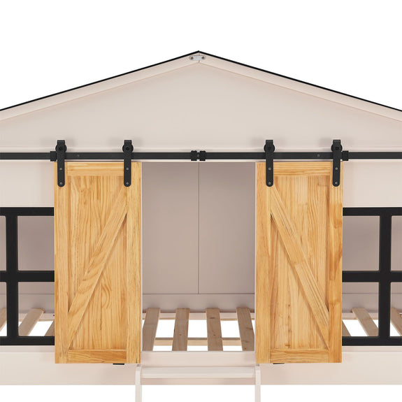 Kinderbed boerderij - 90 x 200 cm - Wit - Afbeelding 11