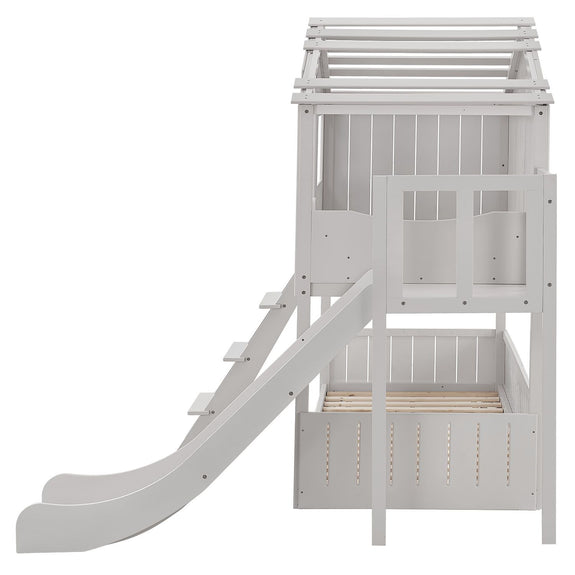 Kinderboomhutbed - 90x200cm - Wit - Afbeelding 5