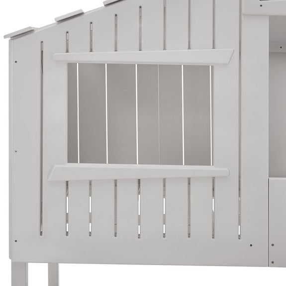 Kinderboomhutbed - 90x200cm - Wit - Afbeelding 7