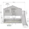 Kinderboomhutbed - 90x200cm - Wit