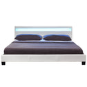 Gestoffeerd bed Paris - 140 x 200 cm - Wit - LED Verlichting