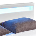 Gestoffeerd bed Paris - 140 x 200 cm - Wit - LED Verlichting
