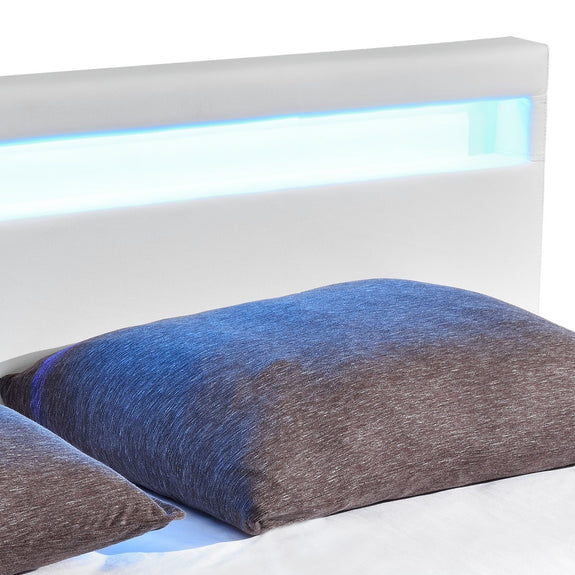 Gestoffeerd bed Paris - 140 x 200 cm - Wit - LED Verlichting - Afbeelding 6