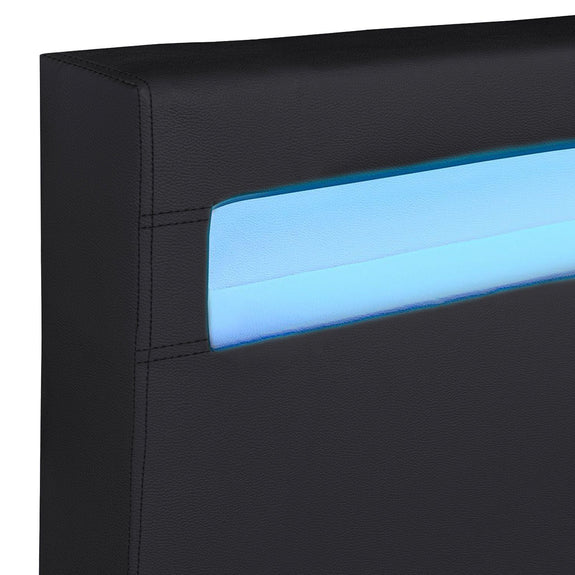 Gestoffeerd bed Paris - 140 x 200 cm - Zwart - LED Verlichting - Afbeelding 9
