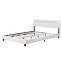Gestoffeerd bed Paris - 160 x 200 cm - Wit - LED Verlichting