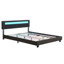 Gestoffeerd bed Paris - 180 x 200 cm - Zwart - LED Verlichting
