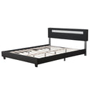 Gestoffeerd bed Paris - 180 x 200 cm - Zwart - LED Verlichting