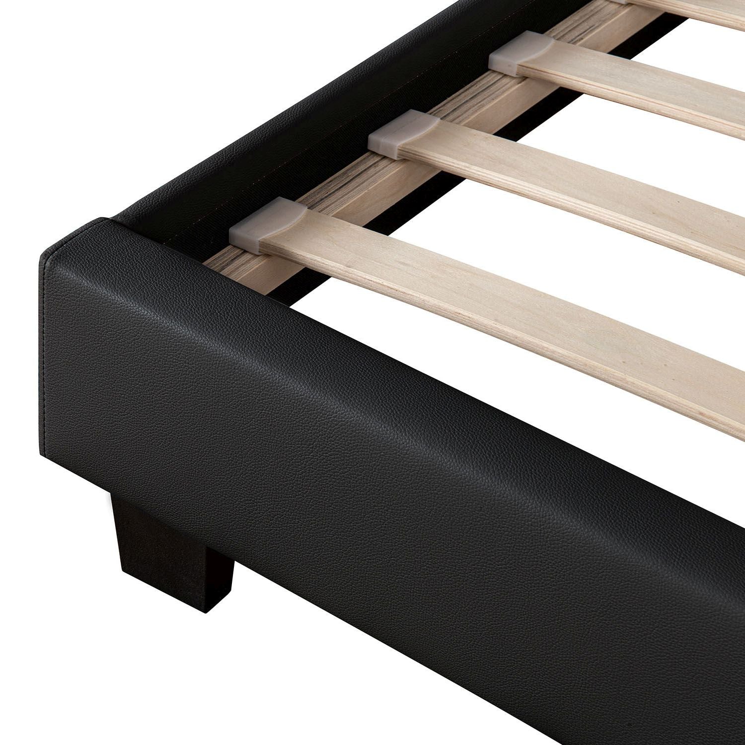 Gestoffeerd bed Paris - 180 x 200 cm - Zwart - LED Verlichting