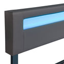 Gestoffeerd bed Paris - 160 x 200 cm - Donkergrijs - LED verlichting