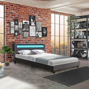 Gestoffeerd bed Paris - 160 x 200 cm - Donkergrijs - LED verlichting
