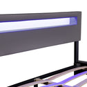 Gestoffeerd bed Paris - 160 x 200 cm - Donkergrijs - LED verlichting
