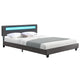 Gestoffeerd bed Paris - 160 x 200 cm - Donkergrijs - LED verlichting