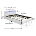 Gestoffeerd bed Sevilla - 140 x 200 cm - Wit