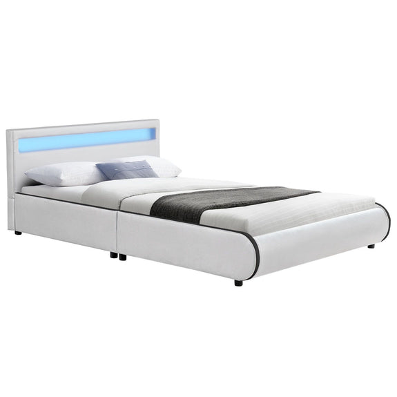 Gestoffeerd bed Sevilla - 140 x 200 cm - Wit - Afbeelding 1