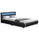 Gestoffeerd bed Sevilla - 140 x 200 cm - Zwart - LED verlichting