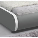 Gestoffeerd bed Sevilla - 140 x 200 cm - Donkergrijs - LED Verlichting