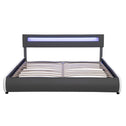 Gestoffeerd Bed Sevilla - 180 x 200 cm - Grijs - LED Verlichting