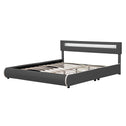 Gestoffeerd Bed Sevilla - 180 x 200 cm - Grijs - LED Verlichting