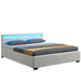 Gestoffeerd bed Lyon - 140 x 200 cm - Wit - LED Verlichting & Bedlades