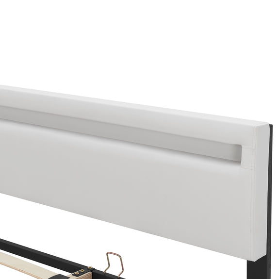 Gestoffeerd bed Lyon - 180 x 200 cm - Wit - LED Verlichting & Bedlades - Afbeelding 13