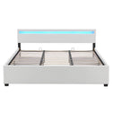 Gestoffeerd bed Lyon - 180 x 200 cm - Wit - LED Verlichting & Bedlades