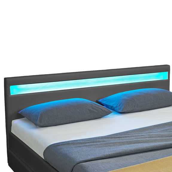 Gestoffeerd bed Lyon - 140 x 200 cm - Donkergrijs - LED Verlichting & Bedlades - Afbeelding 5
