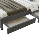 Gestoffeerd bed Lyon - 180 x 200 cm - Grijs - LED Verlichting & Bedlades