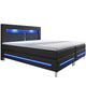 Boxspringbed / Boxspring Norfolk - 180 x 200 cm - Zwart - LED - Incl. Matras & Topper