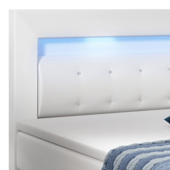 Boxspringbed Montana - 180 x 200 cm - Wit - LED Verlichting - Afbeelding 4