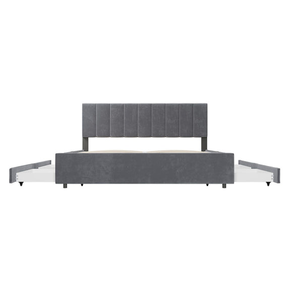 Gestoffeerd Bed Soria - 180 x 200 cm - Donkergrijs - Incl. Bedlades - Afbeelding 16